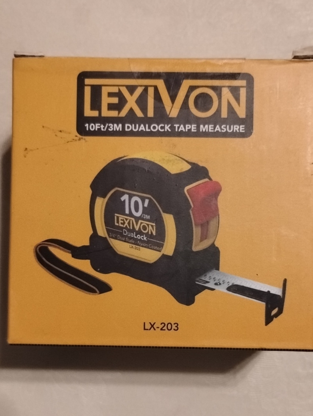 Lexivon 10ft/3m Dual-Lock Tape Measure - Yellow & Black